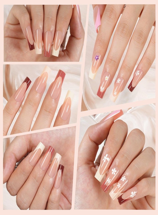 VANSIHO 150Pcs French Gel Nail Tips, Vansiho Long Square Nail Tips, Pre-French Tips Press on Nails, Fake Nails for Nail Art DIY 15 Sizes - Image 4
